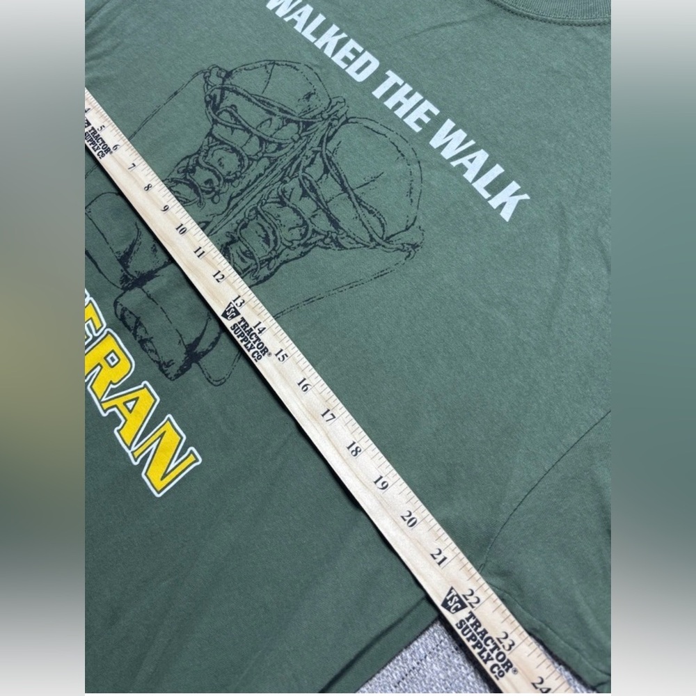 Vintage Look Gildan Veteran Military T Shirt XL Army USA Graphic‎ Green Tee - Picture 8 of 8